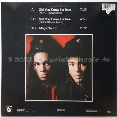 Milli Vanilli - Girl You Know It's True • N.Y.C. Subway Mix • 12" Vinyl Maxi • EX - Labyrinth Music