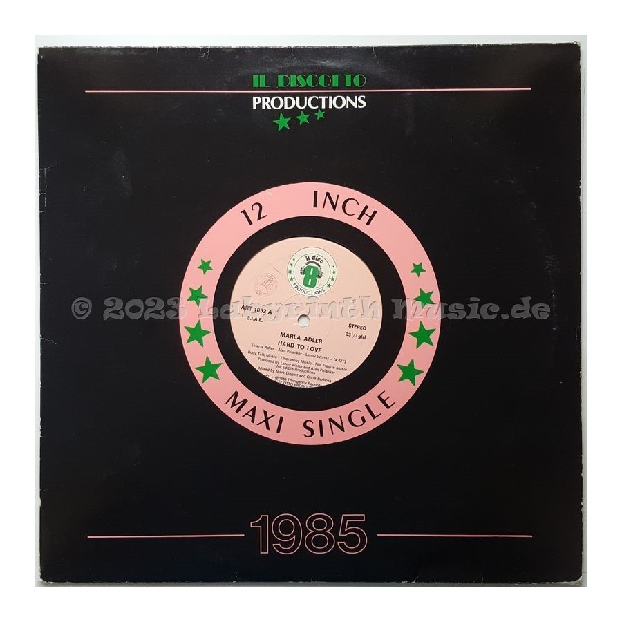 Marla Adler - Hard To Love • 12" Vinyl Maxi • EX - Labyrinth Music
