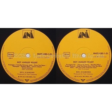 Neil Diamond - Hot August Night • 12" Vinyl LP - Labyrinth Music