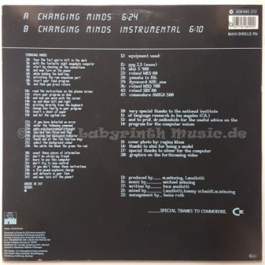 16 Bit - Changing Minds • 12" Vinyl Maxi • EX - Labyrinth Music