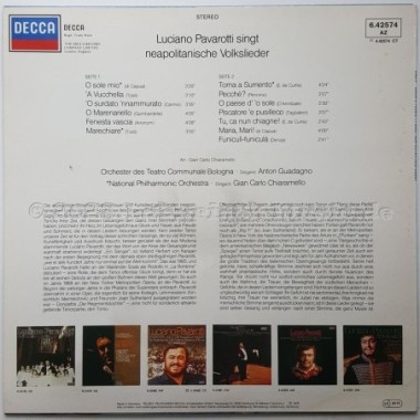 Luciano Pavarotti - O Sole Mio Neapolitanische Volkslieder • 12" Vinyl LP - Labyrinth Music