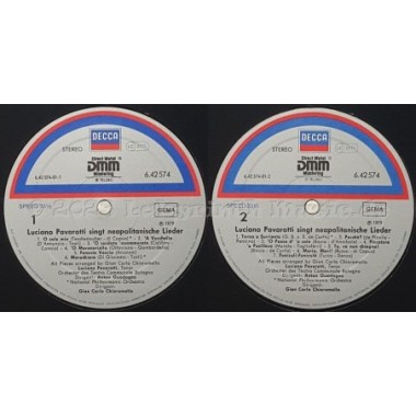 Luciano Pavarotti - O Sole Mio Neapolitanische Volkslieder • 12" Vinyl LP - Labyrinth Music