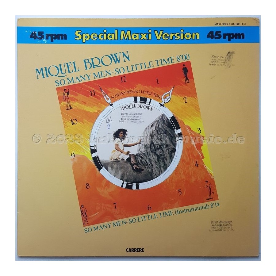 Miquel Brown - So Many Men - So Little Time • 12" Vinyl Maxi - Labyrinth Music