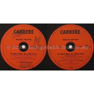 Miquel Brown - So Many Men - So Little Time • 12" Vinyl Maxi - Labyrinth Music