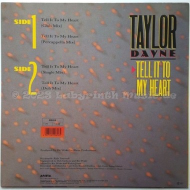 Taylor Dayne - Tell It To My Heart • 12" Vinyl Maxi • NM - Labyrinth Music