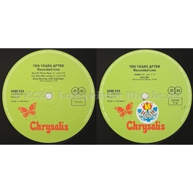 Ten Years After - Recorded Live • 12" Vinyl LP • EX - Labyrinth Music