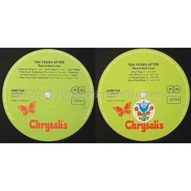 Ten Years After - Recorded Live • 12" Vinyl LP • EX - Labyrinth Music