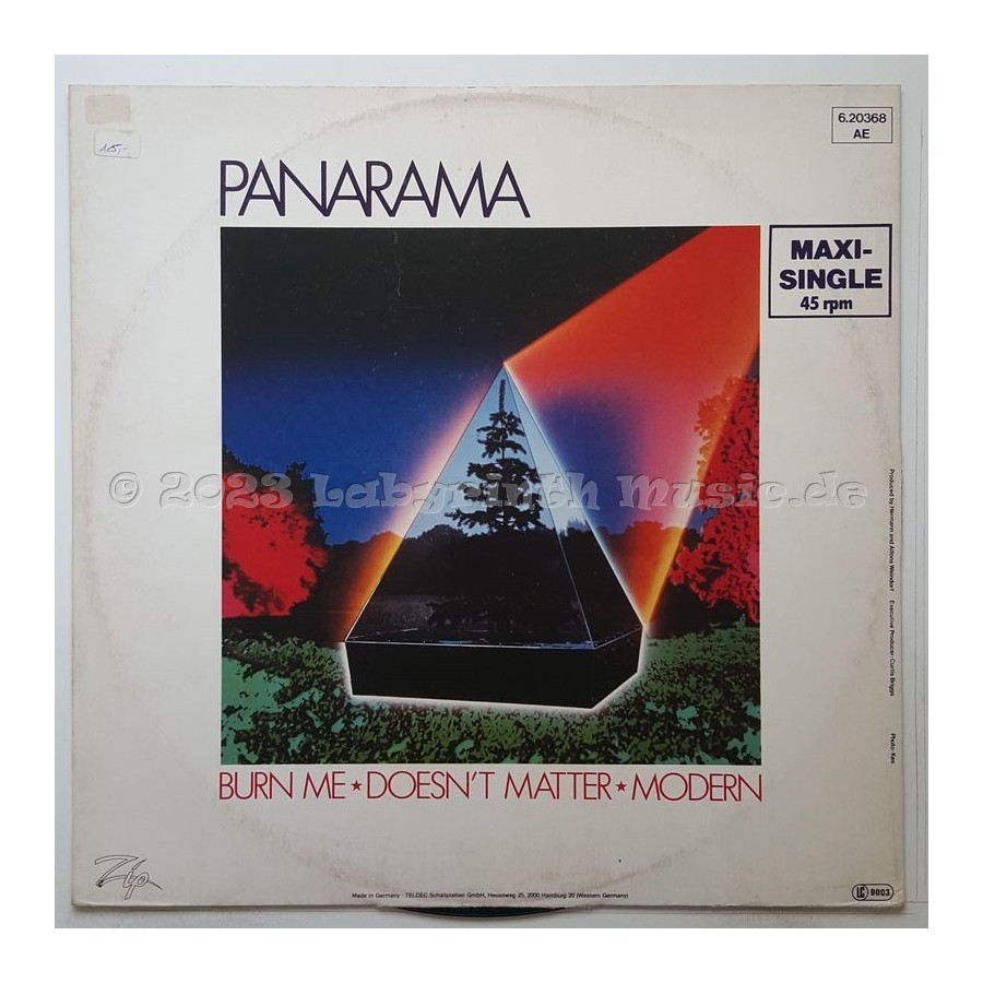 Panarama - Burn Me • 12" Vinyl Maxi - Labyrinth Music