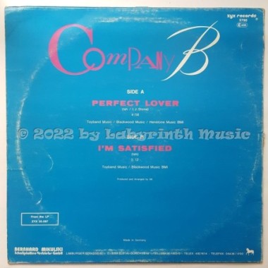 Company B - Perfect Lover • 12" Vinyl Maxi - Labyrinth Music