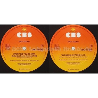 Paul Young - Every Time You Go Away • Extended Remix Version • 12" Vinyl Maxi - Labyrinth Music