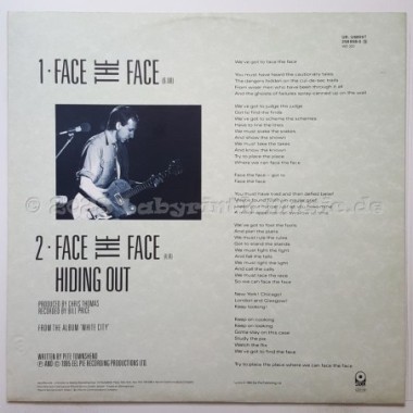 Pete Townshend - Face The Face • 12" Vinyl Maxi • MINT - Labyrinth Music