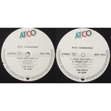 Pete Townshend - Face The Face • 12" Vinyl Maxi • NM - Labyrinth Music