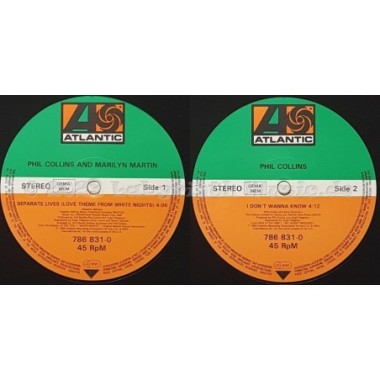 Phil Collins And Marilyn Martin - Separate Lives • 12" Vinyl Maxi - Labyrinth Music