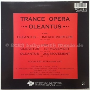 Trance Opera - Oleantus • 12" Vinyl Maxi • EX - Labyrinth Music