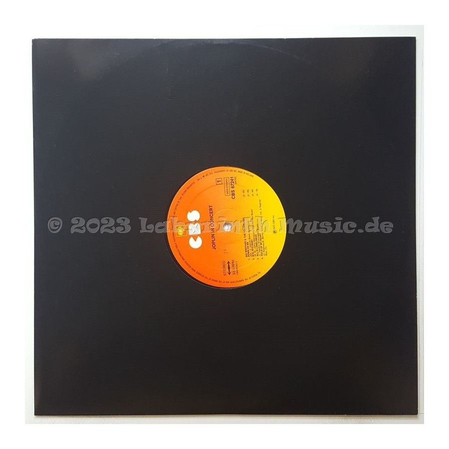 Janis Joplin - Joplin In Concert • 12" Vinyl LP - Labyrinth Music