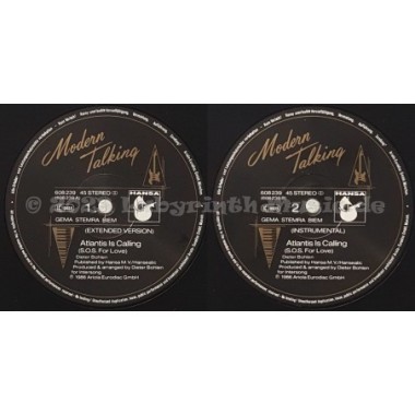 Modern Talking - Atlantis Is Calling  (S.O.S. For Love) • 12" Vinyl Maxi - Labyrinth Music