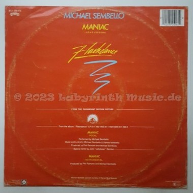 Michael Sembello - Maniac • 12" Vinyl Maxi - Labyrinth Music