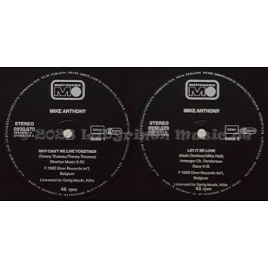 Mike Anthony - Why Can't We Live Together • 12" Vinyl Maxi • NM - Labyrinth Music