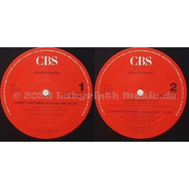 Jennifer Rush - Heart Over Mind • 12" Vinyl Maxi • MINT - Labyrinth Music