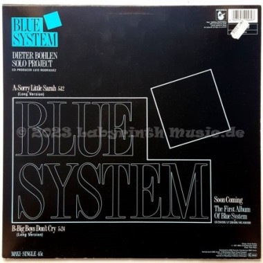 Blue System - Sorry Little Sarah • 12" Vinyl Maxi • MINT - Labyrinth Music