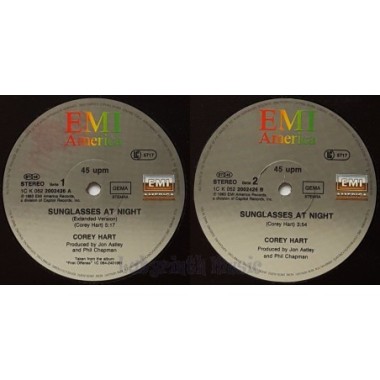 Corey Hart - Sunglasses At Night • 12" Vinyl Maxi • EX - Labyrinth Music