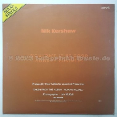 Nik Kershaw - Wouldn't It Be Good • 12" Vinyl Maxi • EX - Labyrinth Music