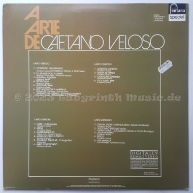Caetano Veloso - A Arte De Caetano Veloso • 12" Vinyl LP • MINT - Labyrinth Music