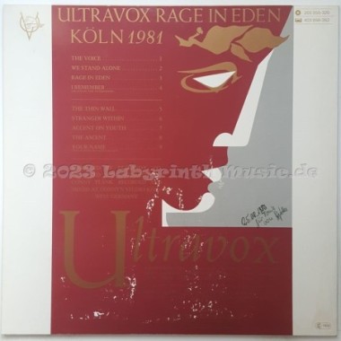 Ultravox - Rage In Eden • 12" Vinyl LP - Labyrinth Music