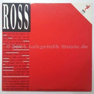 Ross - Don't Stop • 12" Vinyl Maxi • NM - Labyrinth Music