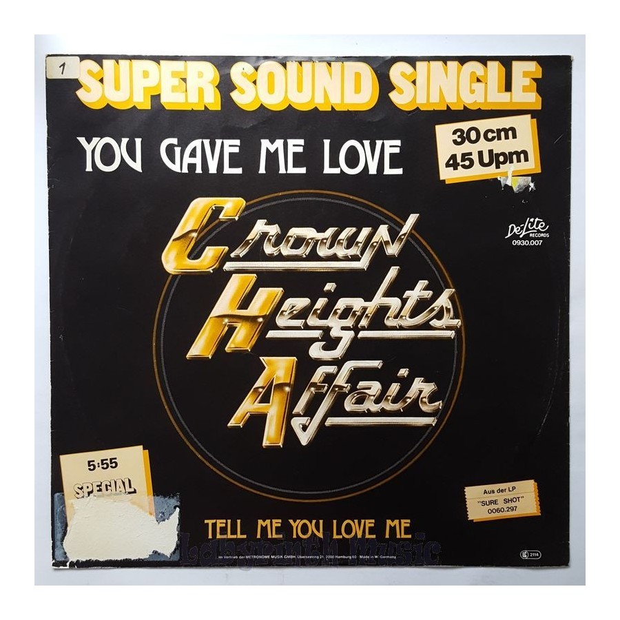 Crown Heights Affair - You Gave Me Love • 12" Vinyl Maxi - Labyrinth Music