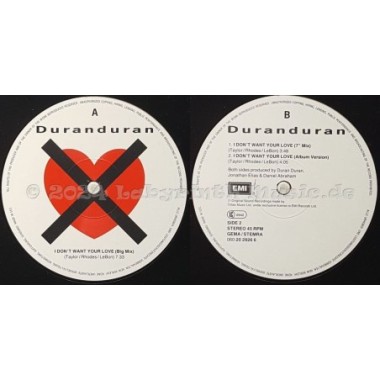 Duran Duran - I Don't Want Your Love • 12" Vinyl Maxi • NM - Labyrinth Music