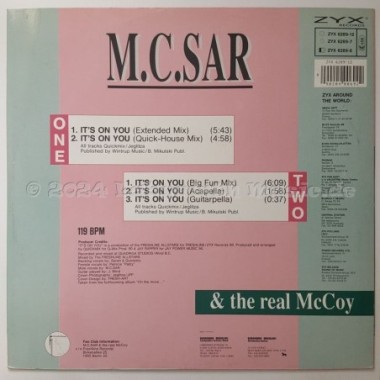 M.C. Sar & The Real McCoy - It's On You • 12" Vinyl Maxi - Labyrinth Music