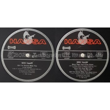Milli Vanilli - Girl I'm Gonna Miss You • 12" Vinyl Maxi - Labyrinth Music