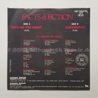 Facts & Fiction - Give Me The Night • 7" Vinyl - Labyrinth Music