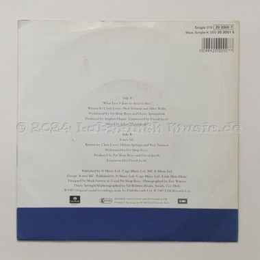 Pet Shop Boys With Dusty Springfield - What Have I Done To Deserve This? • 7" Vinyl • EX - Labyrinth Music