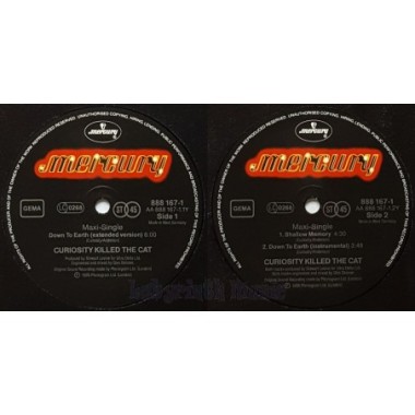 Curiosity Killed The Cat - Down To Earth • 12" Vinyl Maxi - Labyrinth Music