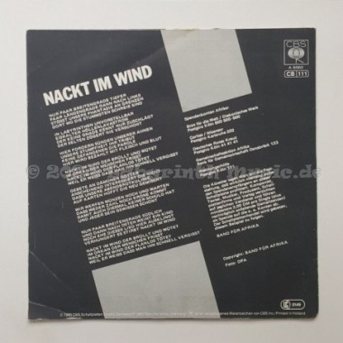Band Für Afrika - Nackt Im Wind • 7" Vinyl • EX - Labyrinth Music