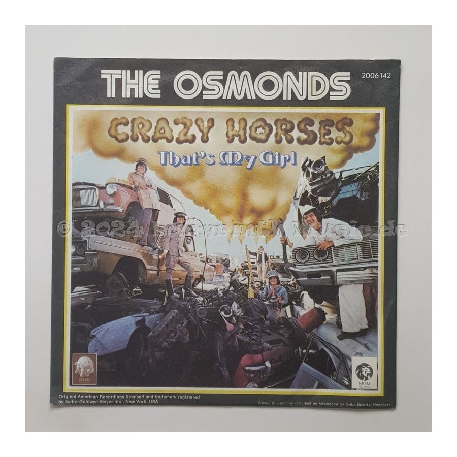 The Osmonds - Crazy Horses • That's My Girl • 7" Vinyl - Labyrinth Music