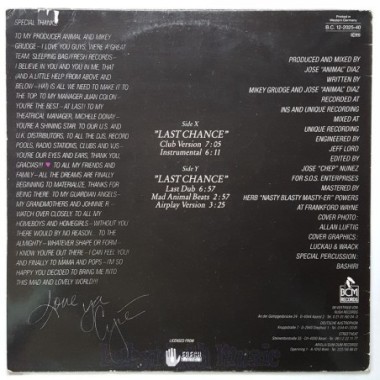 Cyré - Last Chance • 12" Vinyl Maxi • EX - Labyrinth Music