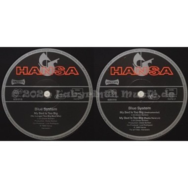 Blue System - My Bed Is Too Big • 12" Vinyl Maxi • EX - Labyrinth Music