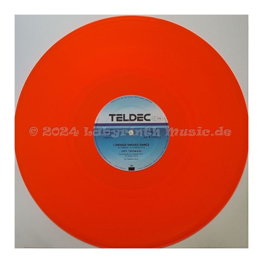 Jeff Thomass - I Should Should Dance • 12" Vinyl Maxi • EX - Labyrinth Music