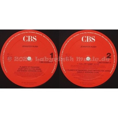 Jennifer Rush • Elton John - Flames Of Paradise • 12" Vinyl Maxi - Labyrinth Music