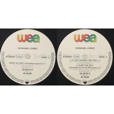 Howard Jones - What Is Love • 12" Vinyl Maxi • EX - Labyrinth Music