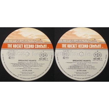 Elton John - Breaking Hearts • 12" Vinyl LP • EX - Labyrinth Music