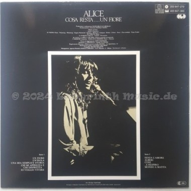 Alice - Cosa Resta ... Un Fiore • 12" Vinyl LP • EX - Labyrinth Music