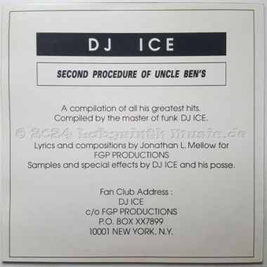 DJ Ice - Various Artists • Second Procedure Of Uncle Ben's • 12" Vinyl Maxi • EX - Labyrinth Music