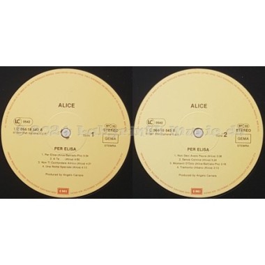 Alice - Per Elisa • 12" Vinyl LP • EX - Labyrinth Music