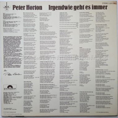 Peter Horton - Irgendwie Geht Es Immer • 12" Vinyl LP • EX - Labyrinth Music