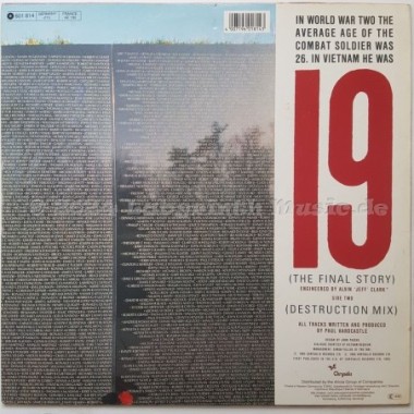 Paul Hardcastle - 19 • The Final Story • 12" Vinyl Maxi - Labyrinth Music