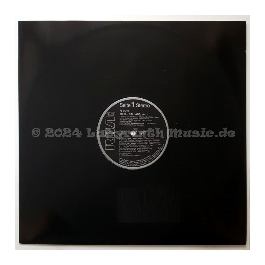 Various - Metal Ballads Vol. 2 • 12" Vinyl LP - Labyrinth Music